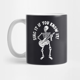 Fun Skeleton with Guitar Graphic - For Men & Women Guitarists Mug